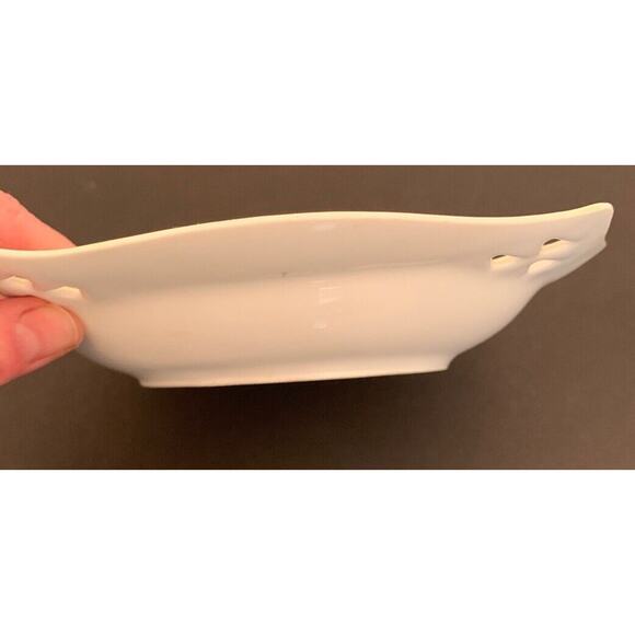 Vintage R S Germany China Bowl Pierced Edges Spring Flowers Gold Stamp 7" Square - Picture 5 of 7